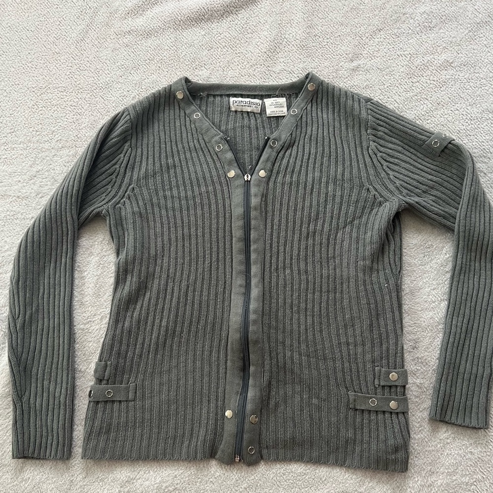 Gray Ribbed Women's Sweater
